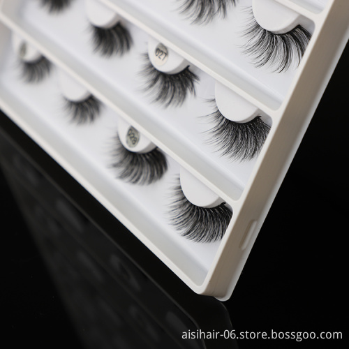 Aisi Hair Hotsale Fast Delivery Luxury Packaging Black White Stripe Lash Box Synthetic Fake Makeup Eye Lashes